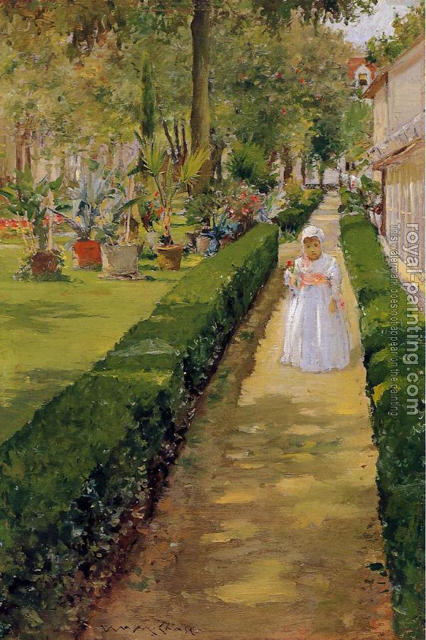 William Merritt Chase : Child on a Garden Walk